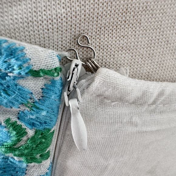 J.Marie Women Dress Size M White Linen Blend Embroidered Sleeveless Summer Beach - Picture 14 of 14